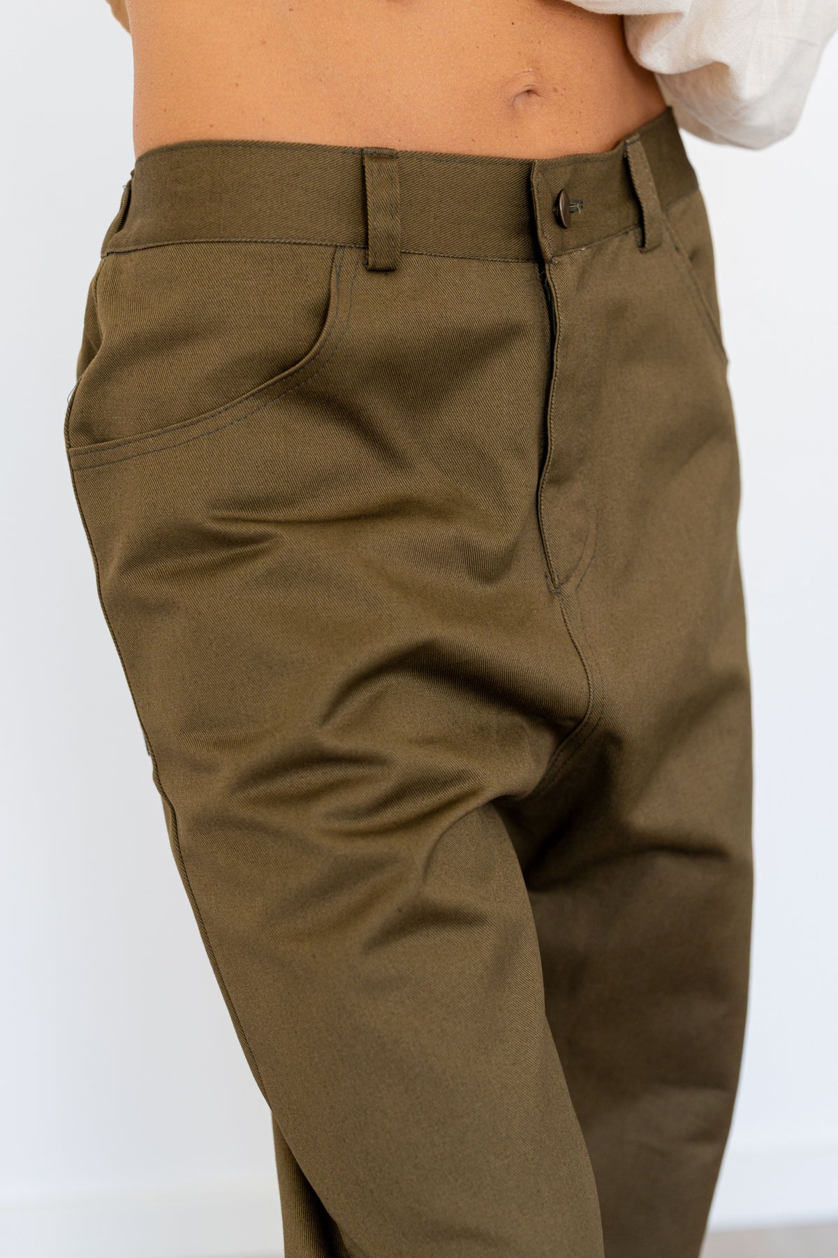 Verso Trousers Brown Cotton