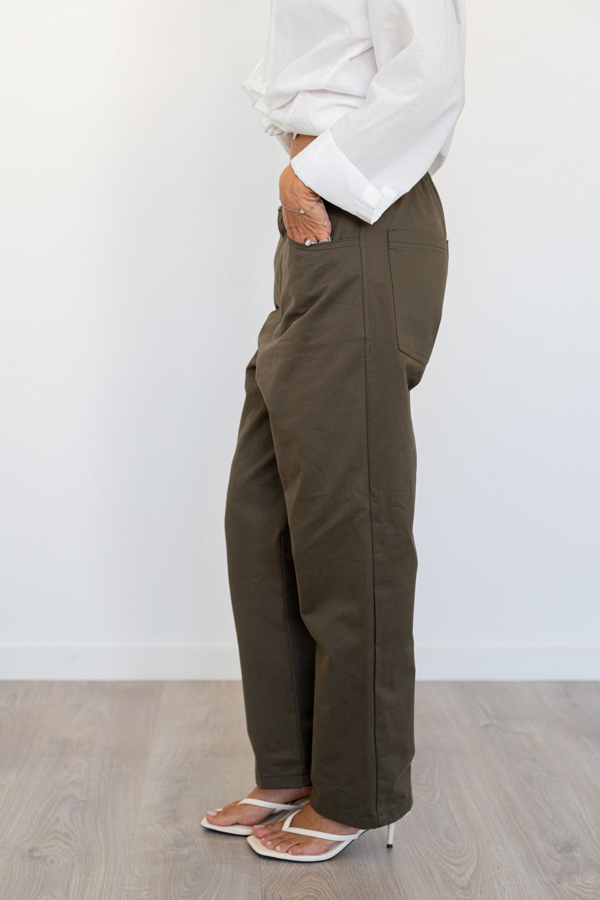 Verso Trousers Green Cotton