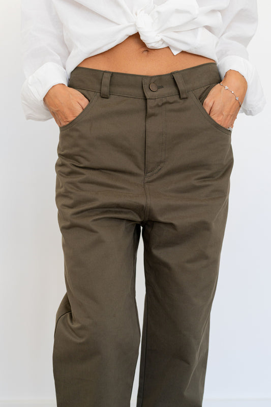 Verso Trousers Green Cotton